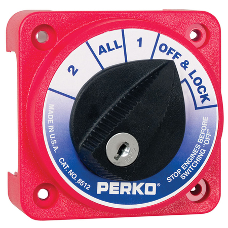 PERKO Compact Medium Duty Battery Selector W/ Key Lock 8512DP